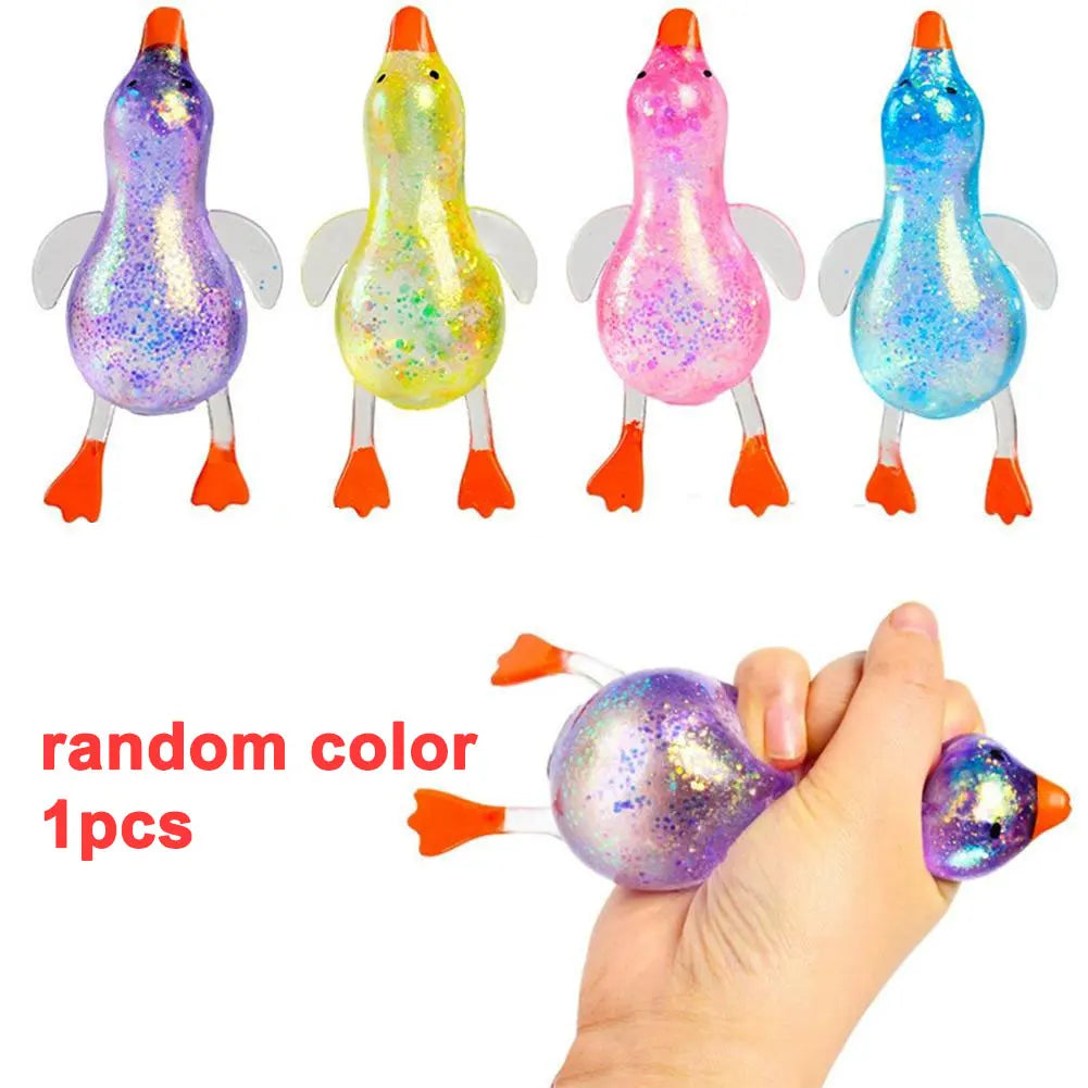 Glitter Capybara Bear Squishy Fidget Toy Colorful Sensory Stress Qme Random color 1pcs