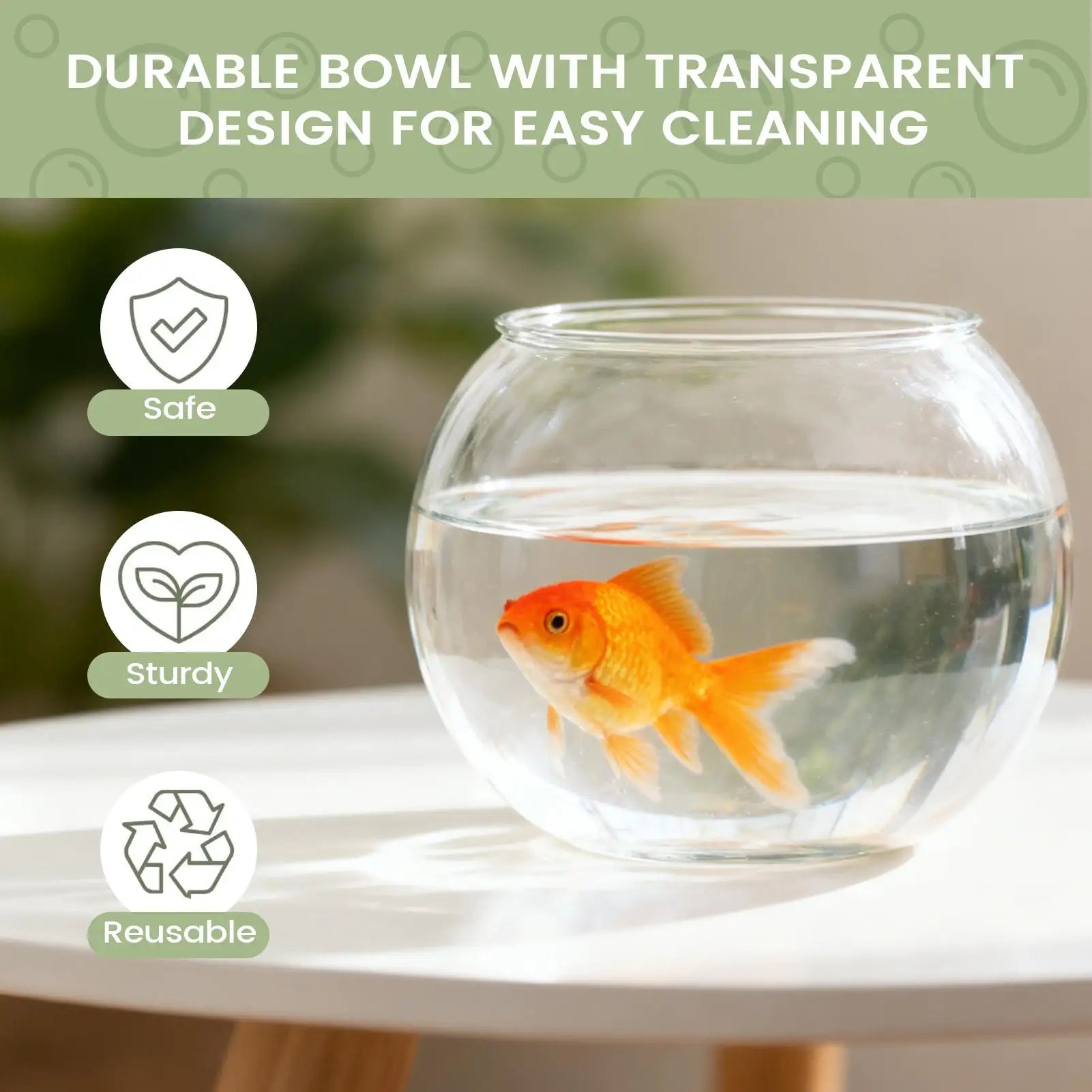 Mini Fish Bowl Clear Shatter-Resistant Aquarium Accessories Aquarium Fish Bowl for Party Decorations Home Event Indoor Desk Qme