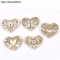 38x50mm Mixed Lace Heart Hanging Pendant Wood Slices Crafts For DIY Scrapbook Home Decor Wooden Ornament 10pcs m2584 Qme Default Title
