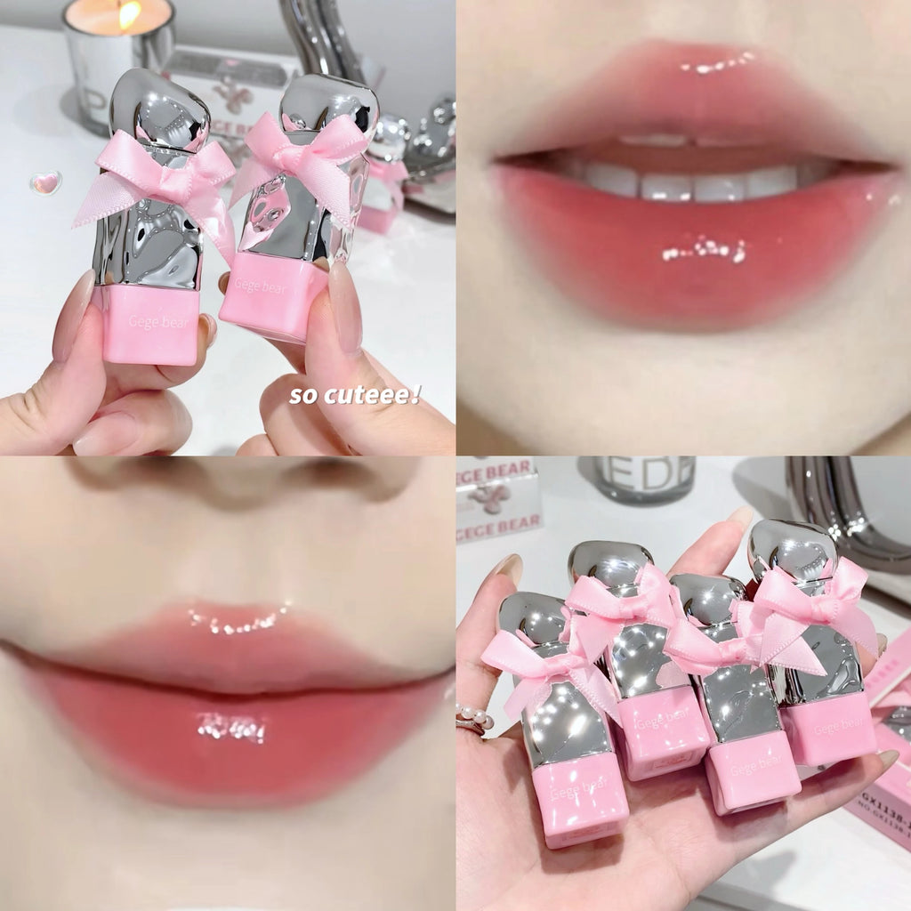 Gegebear Water Gloss Lip Glaze Mirror-like Makeup Not Easy Stain Cup Qme