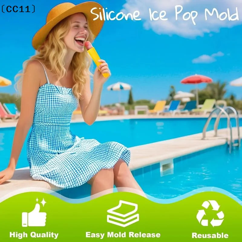 Reusable Silicone Popsicle Molds Lids Tubes Leak-proof Easy One-press Qme