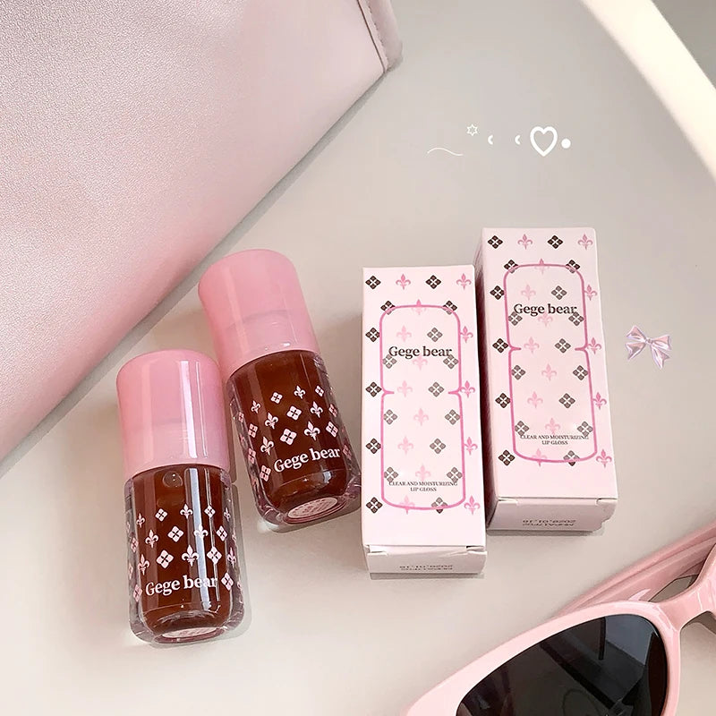 Gege Bear Pure Lip Gloss Moisturizing Watery Mirror Clear Lipstick Qme