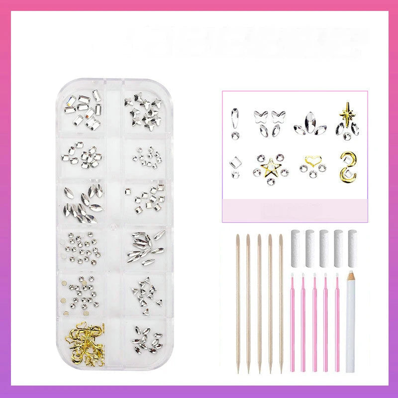 Tooth Gem Kit DIY Crystals Jewelry Kit Teeth Gems Kit Professional Fashionable Tooth Gems Kit for Teeth Teeth Jewelry Starter Qme 12 Grids crystal