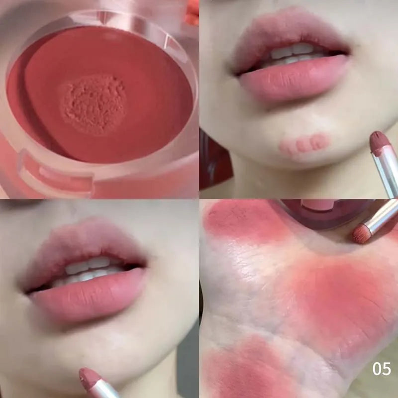 HERORANGE Lip Cheek Dual-purpose Mud Lipstick Natural All-match Matte Qme HR689-05