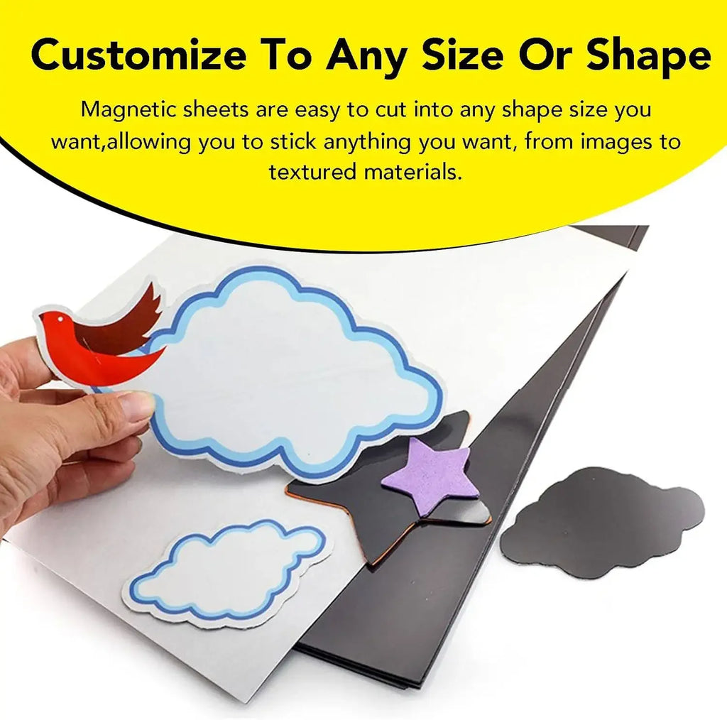 Adhesive Magnetic Sheets 4 x 6 Inch Photo Magnets, Flexible Magnet Sheets with Backing for Crafts, Photos, Pictures, Easy Peel. Qme
