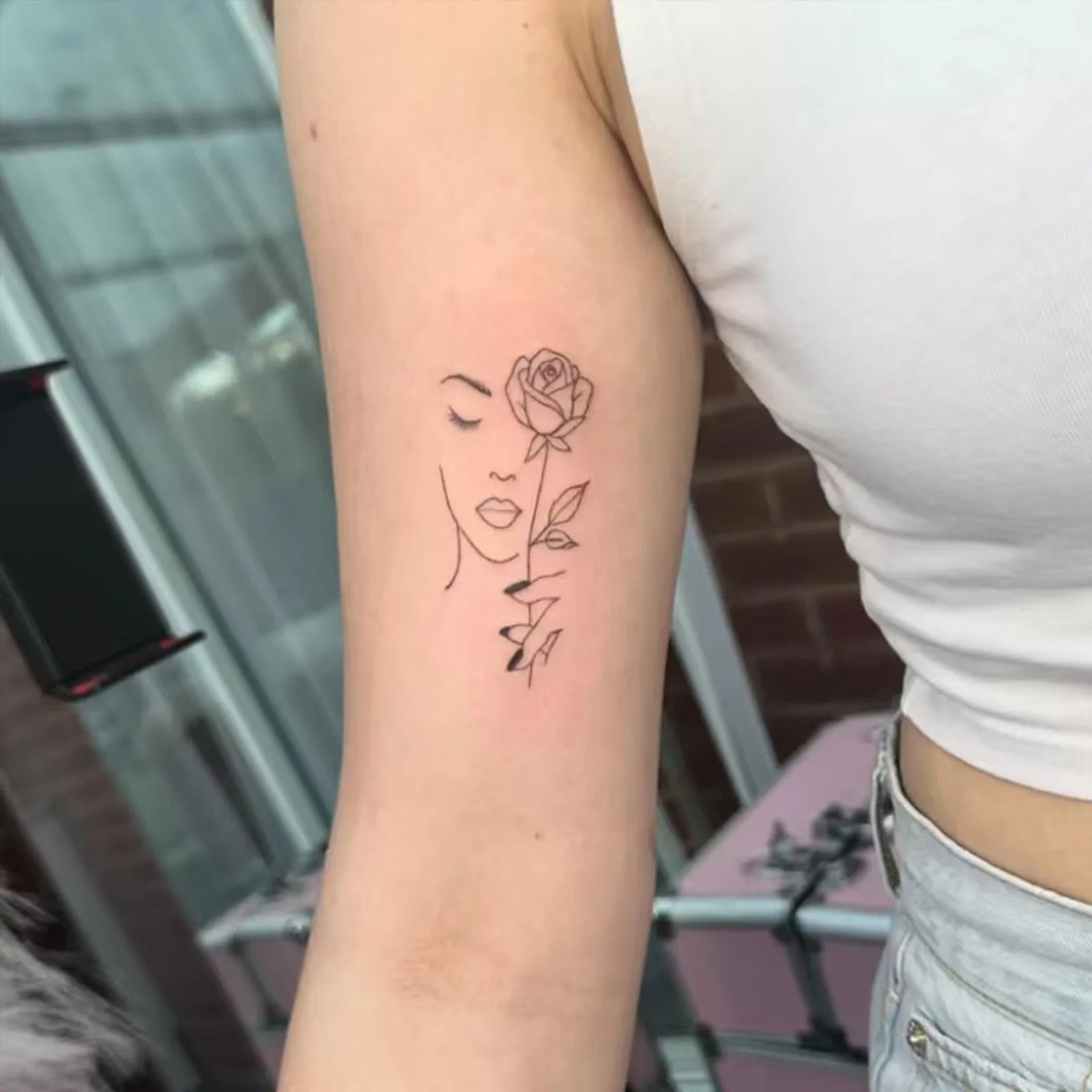 Minimalist Leaf Vine Tattoo Sticker Waterproof Long Lasting Fine Line Temporary Tattoo for Women Finger Hand Qme