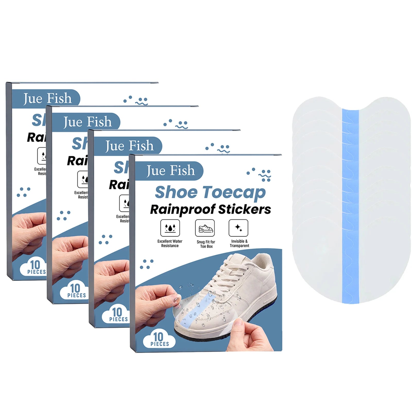 Shoe Toecap Rainproof Sticker Lightweight Anti-Scratch Waterproof Self-Adhesive Shoe Protector Invisible Shoe Toe Guard Stickers Qme 40PCS Boxed