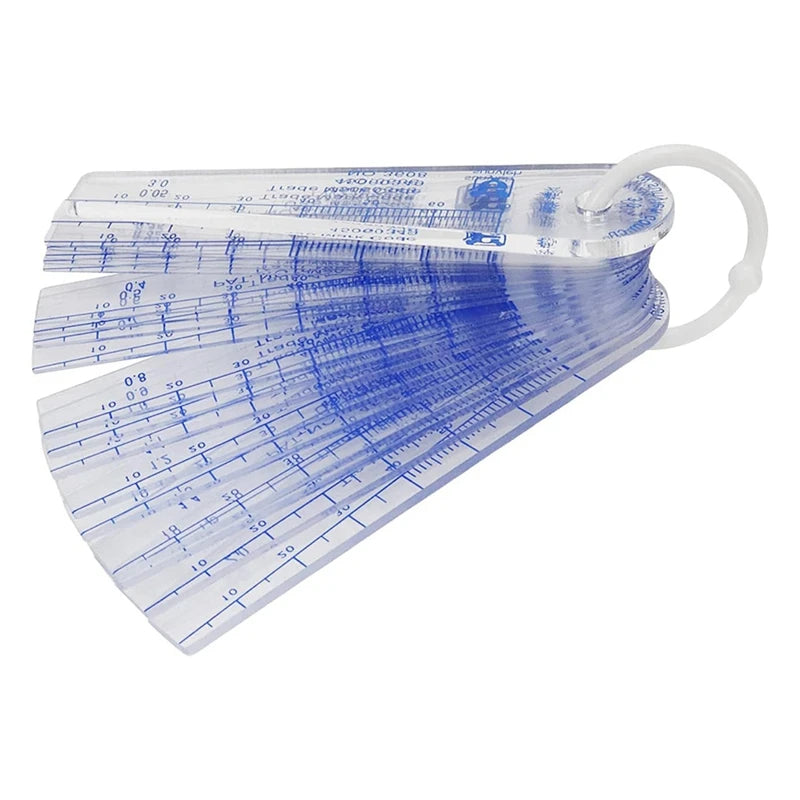 Plastic Feeler Gauge 0.05Mm To 3Mm Metric Gap-Measuring Tool 21 Leaf Qme As Shown