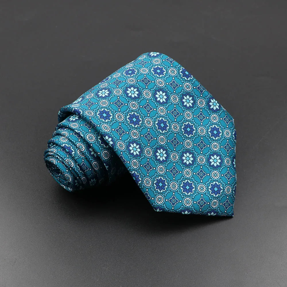 Men's Fashion Silk Tie Soft Novelty Necktie Blue Green Orange Ties
