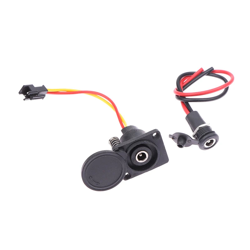 1PC Electric Bicycle Charging Head Lithium Battery Output Line Round Male And Female Base Dc2.1 / 2.5 Charger Plug Socket. Qme