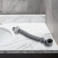 1PC Low Profile Trap Flexible Bathtub Shower Drain Pipe Gray ABS Flat Tube Telescopic Drainage Pipe Basin Drain Pipe Sink Hose Qme Default Title