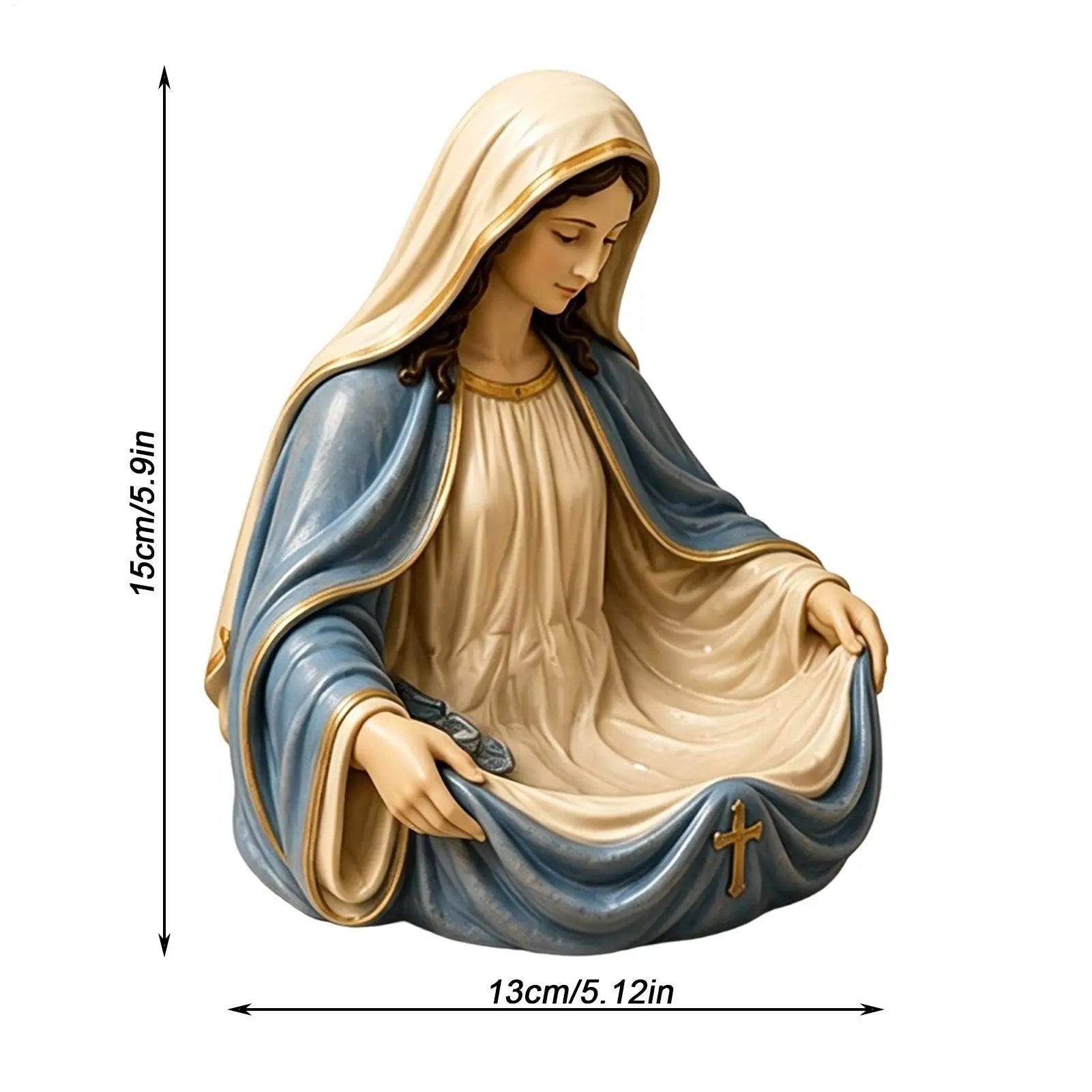 Key Holder Bowl Resin Decorative Elegant Organizer Virgin Mary Qme
