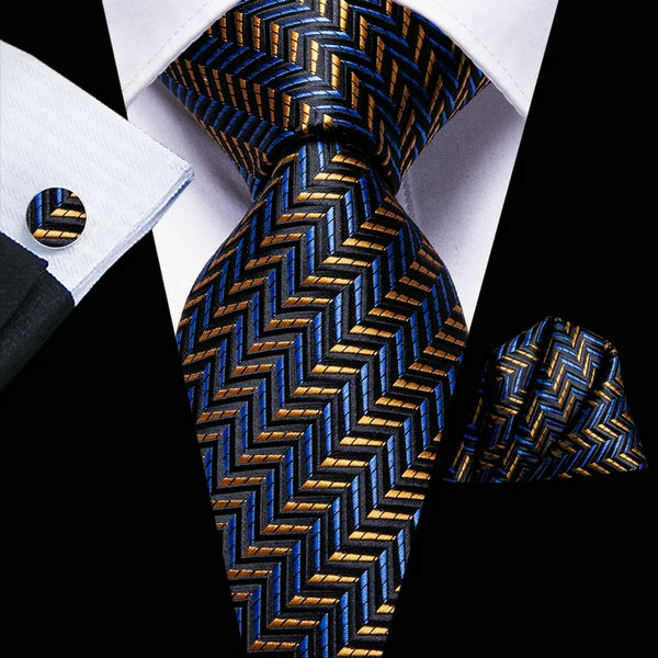 Tie Men 3-Piece Wedding Accessories Cufflinks Pocket Handkerchief Qme DPTH-LDSN3327