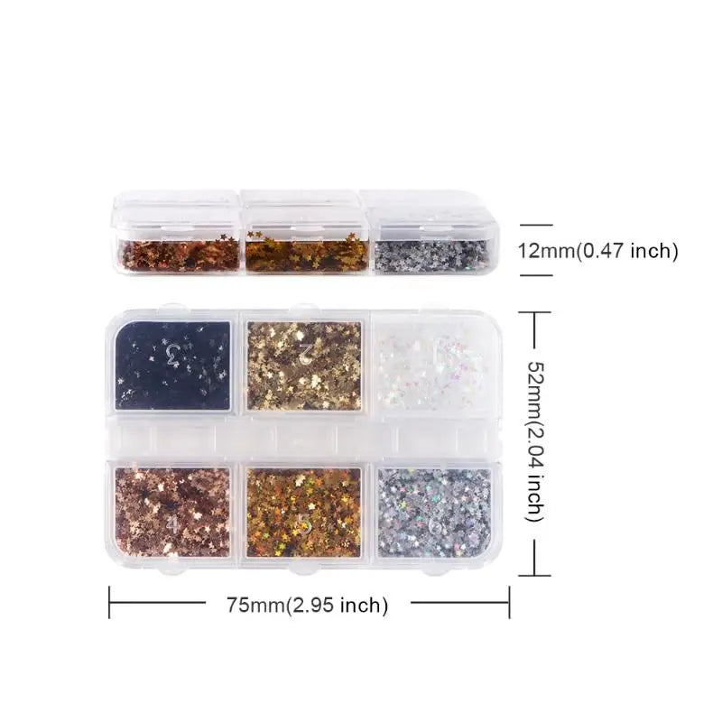 Mini Sparkling Star Nail Glitter Pentagram Decoration Salon Design Qme one size