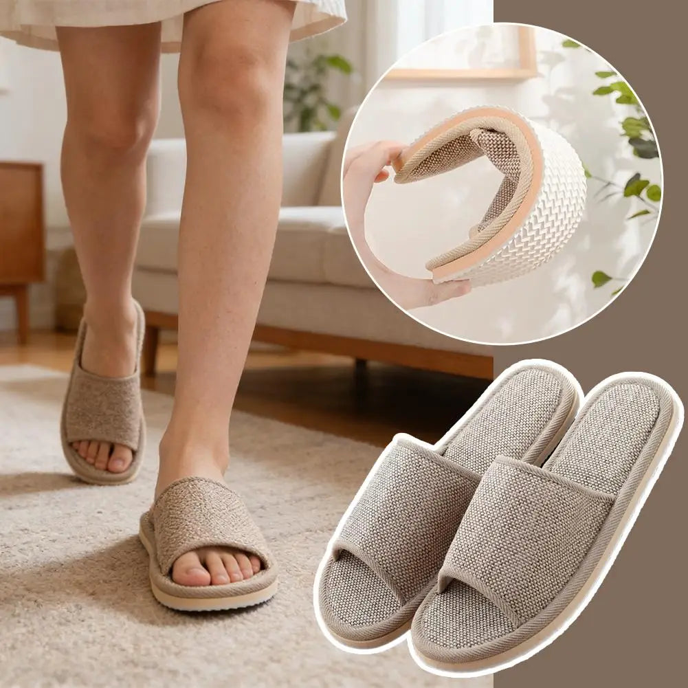 Women Indoor Slippers Non-Slip Flat Shoes Men Summer Flip Flops Home Slippers Female Comfortable New Unisex Slippers Qme