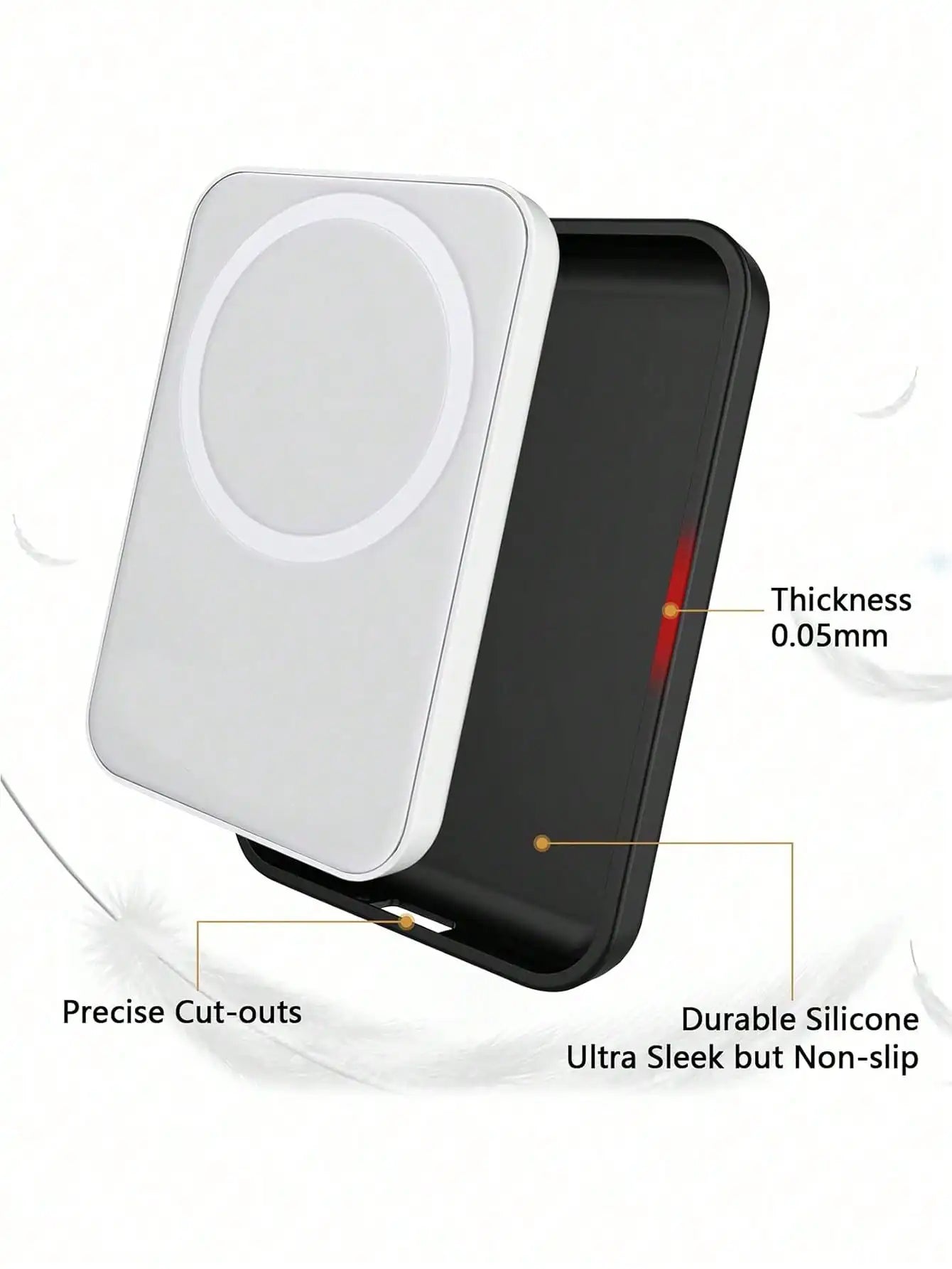 Black TPU Charging Case Protector Compatible Apple's Magsafe Wireless Qme