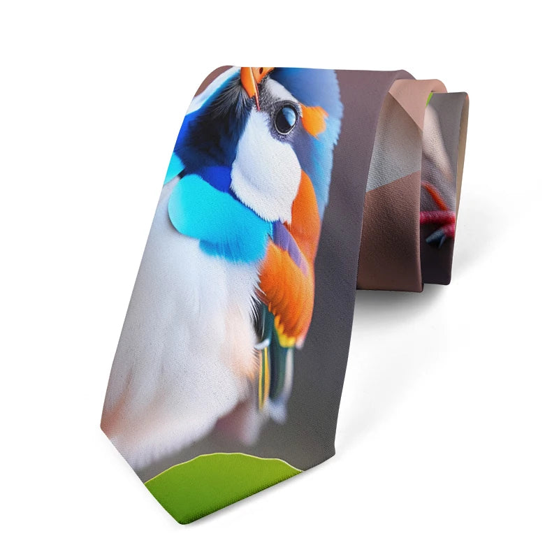 Funny Sparrow Print Tie Men Women Wide Casual Daily Business Shirt Qme style3