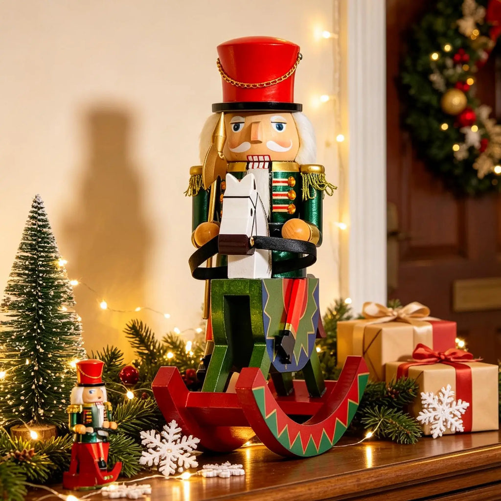 Nutcracker Christmas Decor Retro Wood Statue Party Supplies Wooden Qme