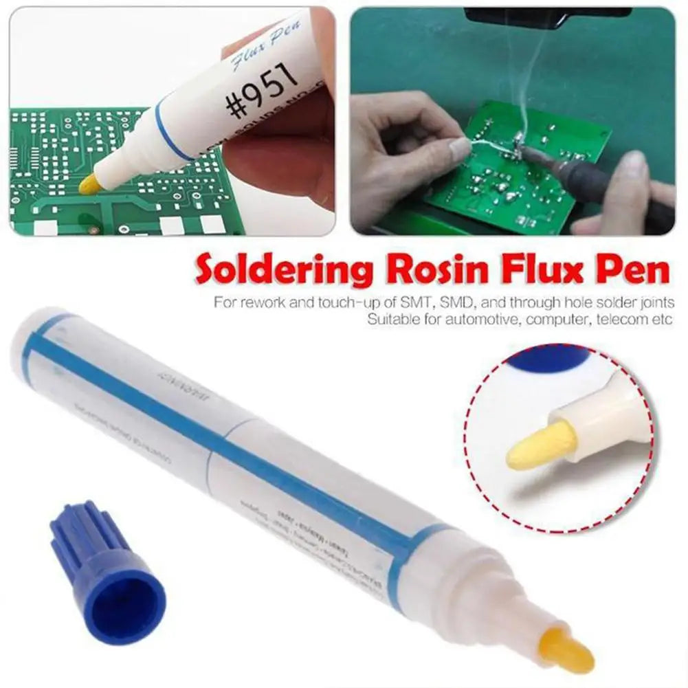 951 10ml Soldering Rosin Flux Pen 951 Low Solid Non clean DIY Kester Solder Power Cleaning free Welding Pen Qme