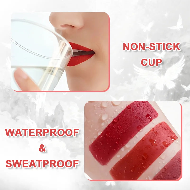 Matte Liquid Lipstick Makeup, Waterproof Non-fading Non-stick Cup, Smooth Misty Finish for Fuller Lips, Rich Color Rendering Qme
