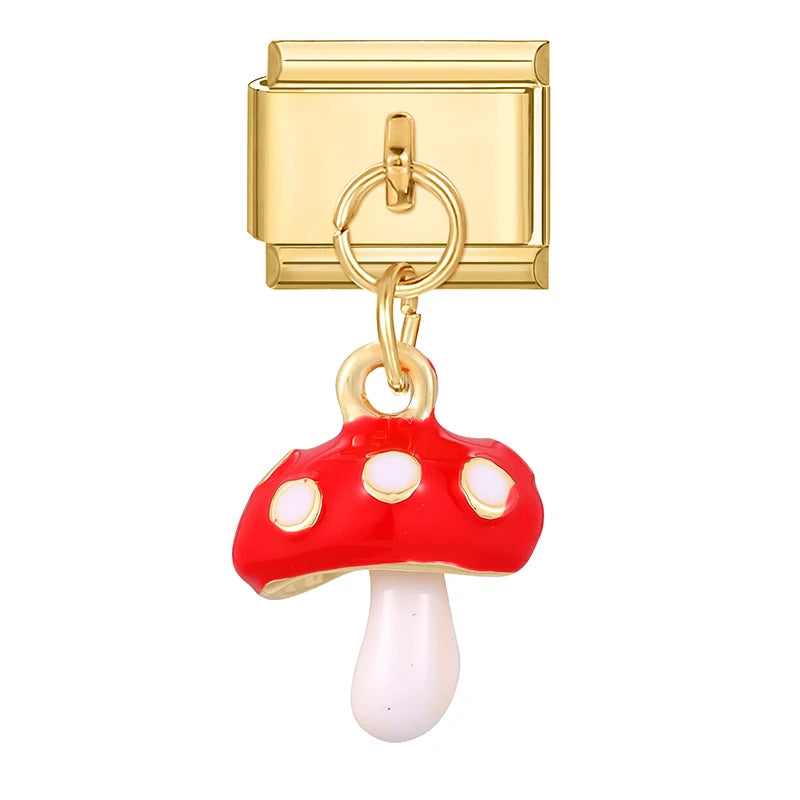 2025 Women Fish Dolphin Fruits Mushroom Italian Charms Links Beads