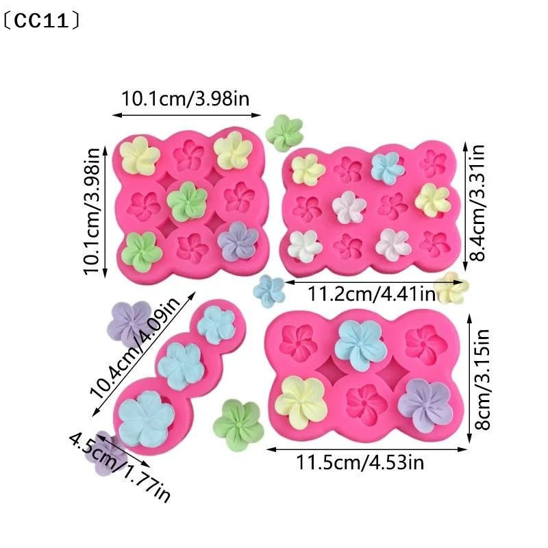 3 6 9 12Grids 3D Flower Silicone Mold DIY Cake Decorations Mousse Qme