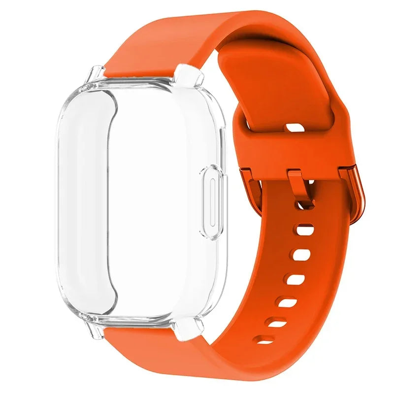 Protector Case+Silicone Strap For Xiaomi Redmi Watch 5 active/5 Lite Full Cover Screen TPU Soft Shell and Breathable Sport Band Qme OTr For Redmi 5 Lite