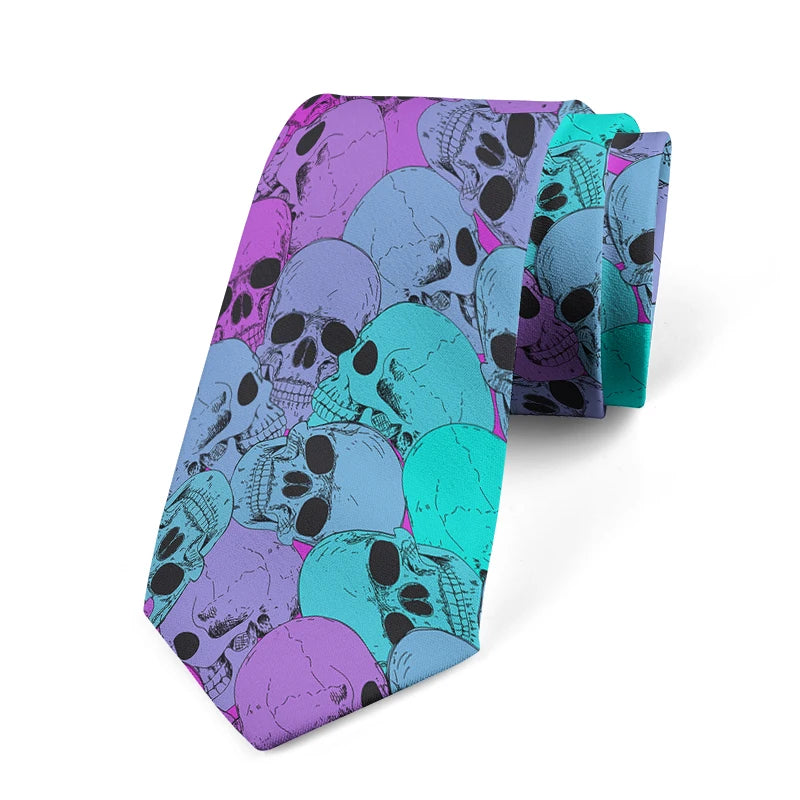 Funny Skeleton 3D Printed Tie Fashion Casual Business Office Unisex Qme style2