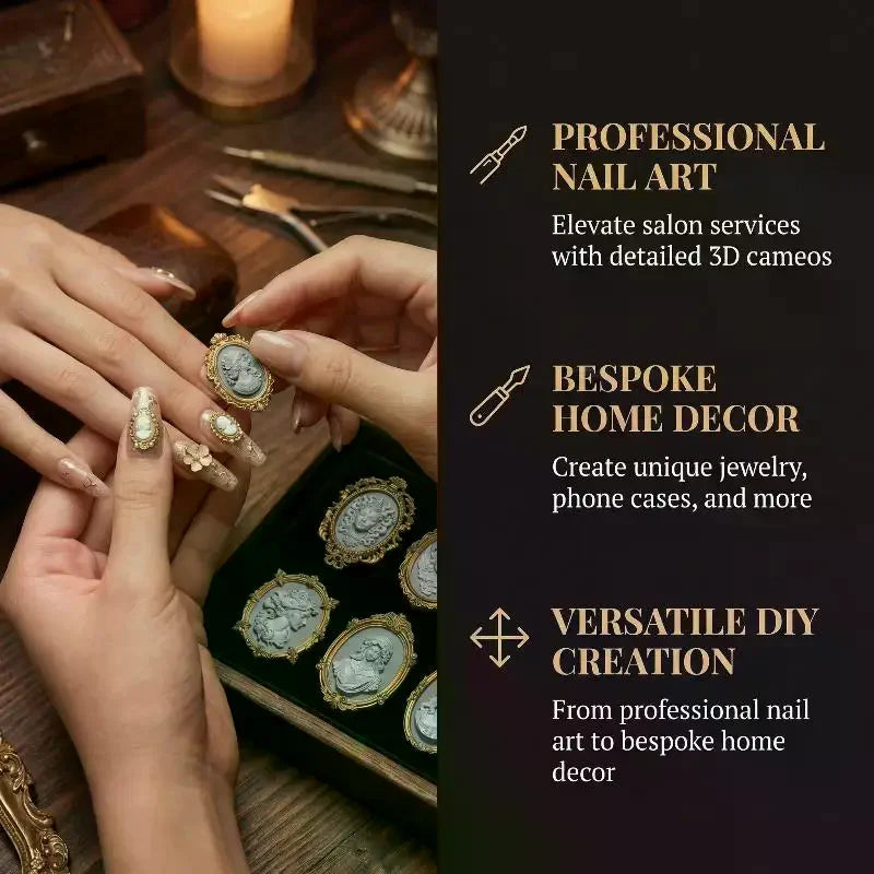 European Gypsum Statue 3D Relief Nail Art DIY Decoration Transparent Qme