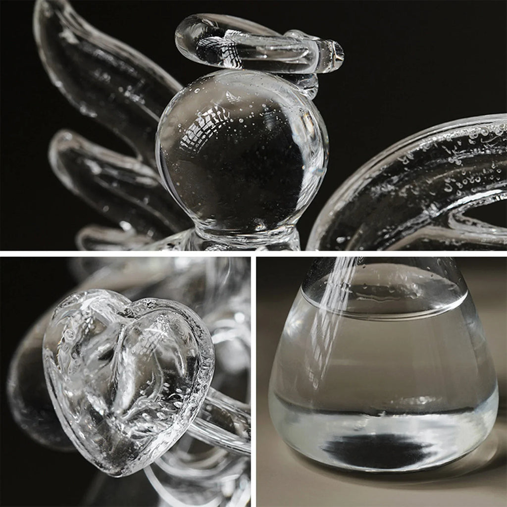 Small Vases Flowers Outdoor Indoor Clear Ornaments Angel Heart Qme