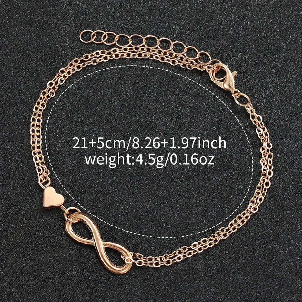 2Pcs Infinity Heart Watch Bracelet Set Women White Leather Round Dial Quartz Wristwatch Rose Gold Charm Bracelet Jewelry Gift Qme