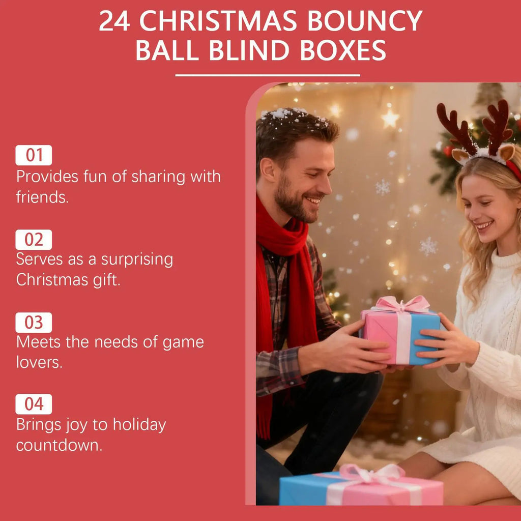 Christmas Bouncy Balls Advent 2025 24 Days Ball Toys Interactive Qme
