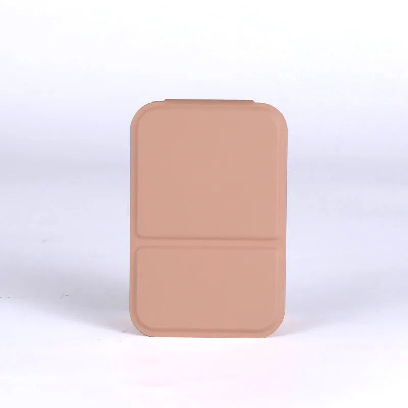 Desktop Makeup Mirror Solid PU Leather Simple Portable Handheld Qme Pink China Mainland