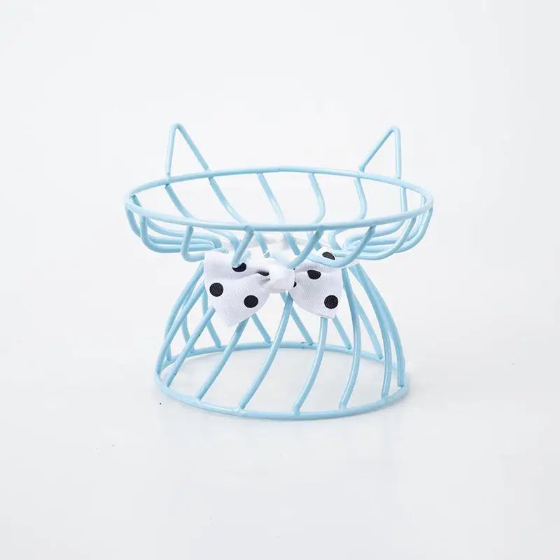 Cats Dogs Outdoor Feeding Drinking Accessories Doggie Cat Stand Bowl Qme Blue