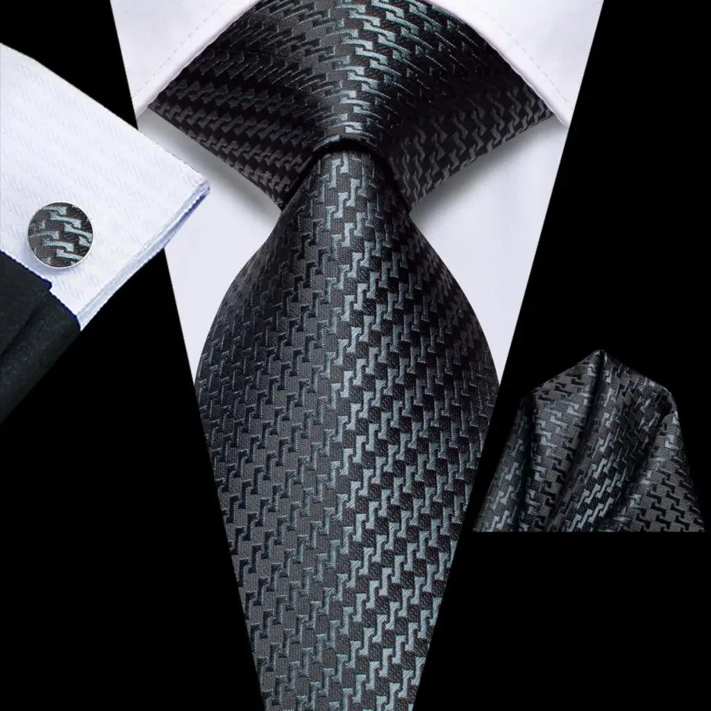 Hi-Tie Solid Orange Blue Mens Fashion Necktie Handkerchief Cufflinks for Tuxedo Accessory Classic Silk Luxury Tie for Man Gift Qme SN-3755