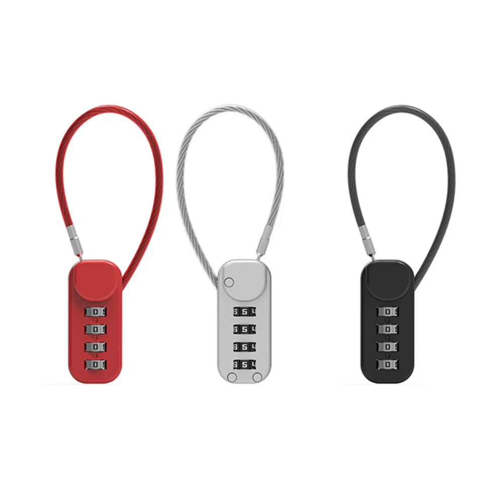 4 Digit Combination Code Number Lock With Spring Coil Wire Rope For Luggage Zipper Bag Backpack Suitcase Drawer Locks Qme
