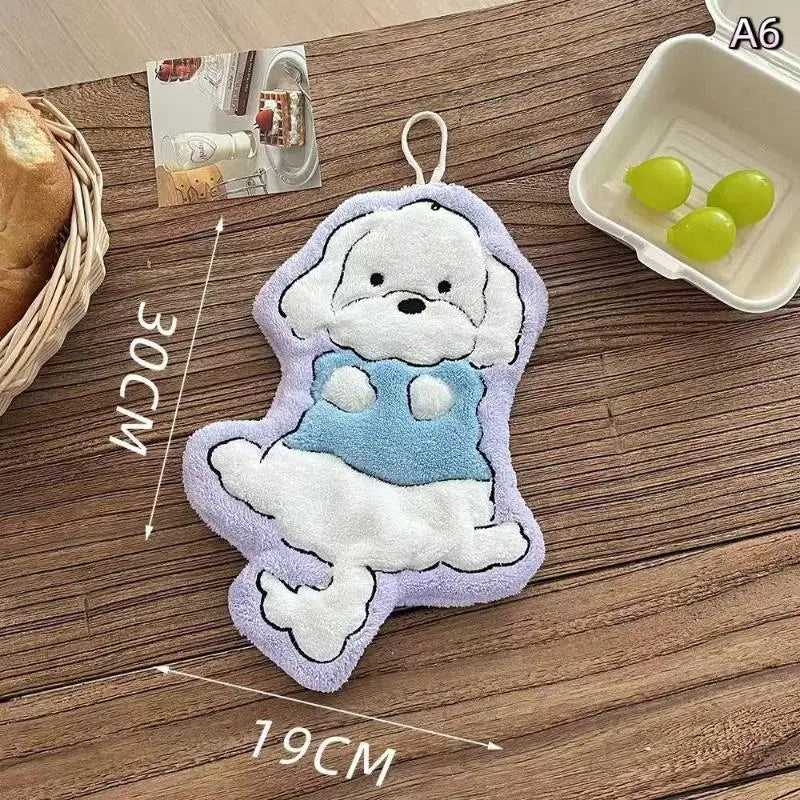 Soft Quick Drying Kitchen Bathroom Household Cartoon Cats Dog Hand Qme A6