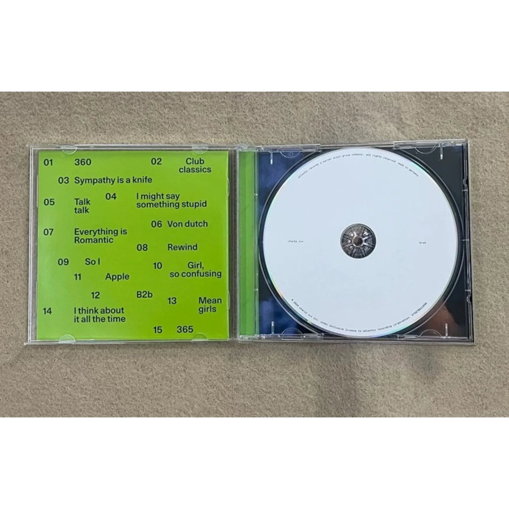 Western Electronic Music CD, Minimalist Fluorescent Green Solid Color Lettering Cover, Avant-Garde High-Energy Track Collection Qme