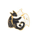 Black White Animal Enamel Pins Snake Cat Dragon Metal Brooches Badge Jewelry Punk Jeans Hat Lapel Clothes Women Kid Wholesale Qme style 2