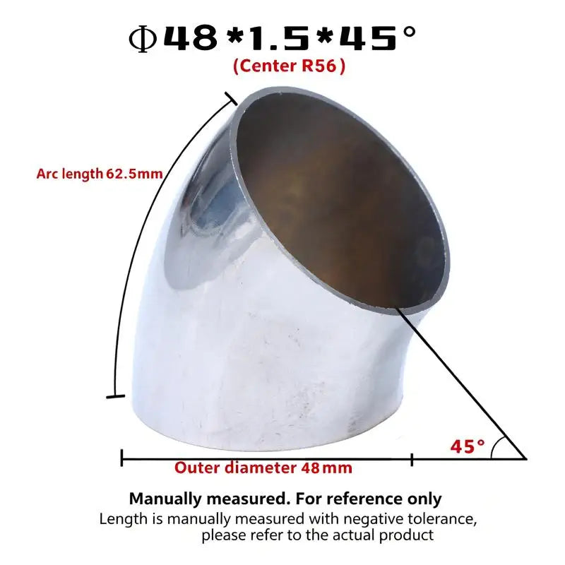 Sanitary Food Grade 45 Degree Weld Elbow 304 Stainless Steel, Polished Butt Weld Pipe Fitting 16-80mm OD Press Fitting Qme A14