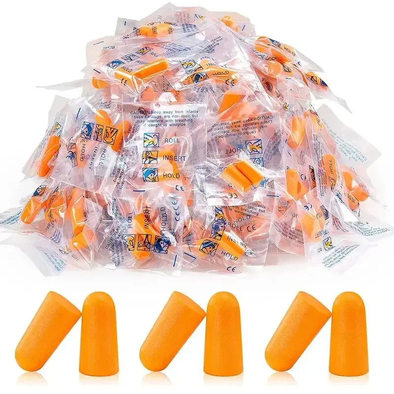 50/20/10 Pairs Anti Noise Earplugs Work Study Sleep Travel Aircraft Noise Reduction Soft Foam Earplugs Separately Packaged Qme