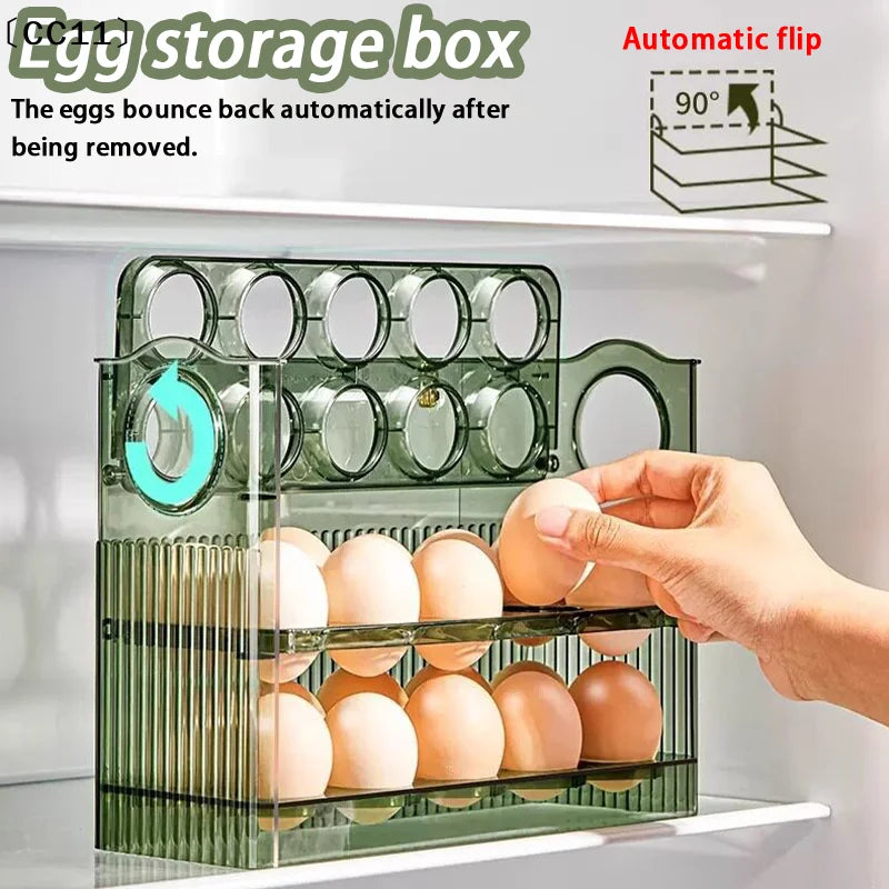 Kitchen Large Capacity Egg Fridge Storage Box Portable Multi-layer Qme