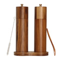 2pieces Wood Manual Pepper Grinder,Pepper Mill & Sea Salt Grinder,Handheld Grinder for Black Pepper Portable Spice Grinding Tool Qme D GStraightTubewithB