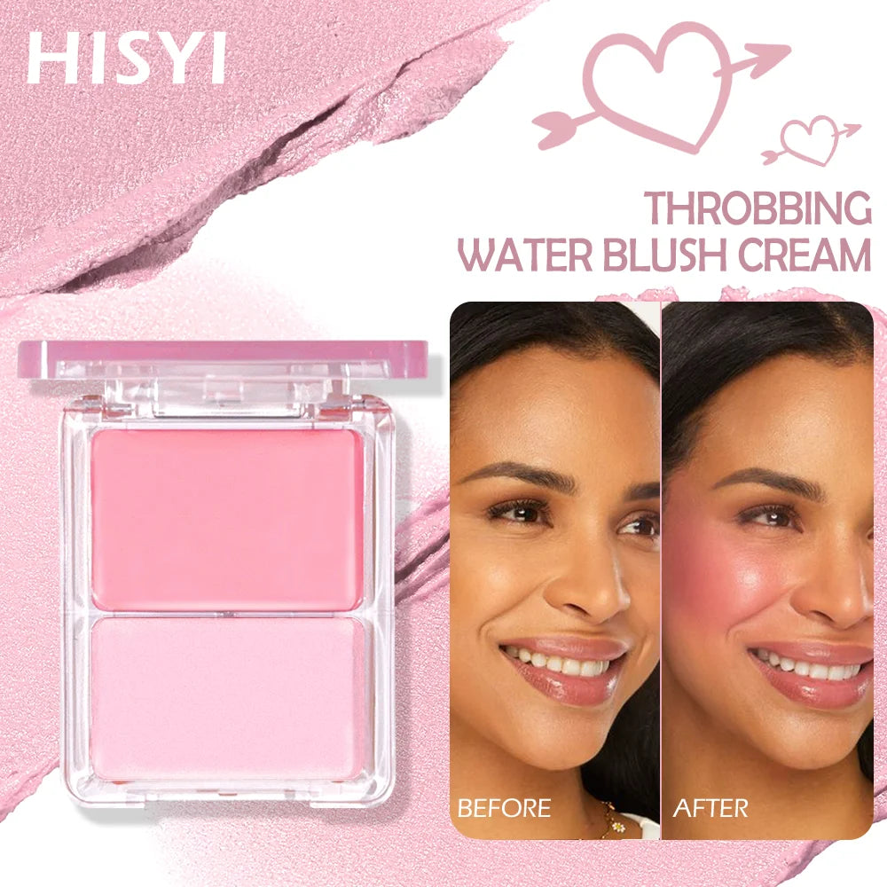 Two-tone Dewy Blush Palette Glow Matte Duo Easy Blend Long-wear Qme