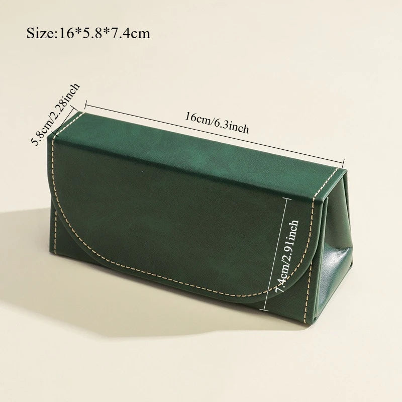 Premium PU Large Capacity Men's Eyeglass Case Ins Style Shockproof Portable Glasses Storage Box Eyeglass Box for Gift Qme