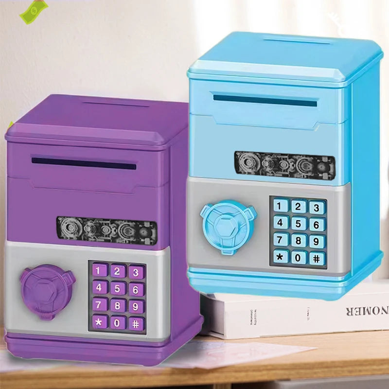 Automatic Mini Safe Coins Cash Saving Money Box Password Counter Code Qme