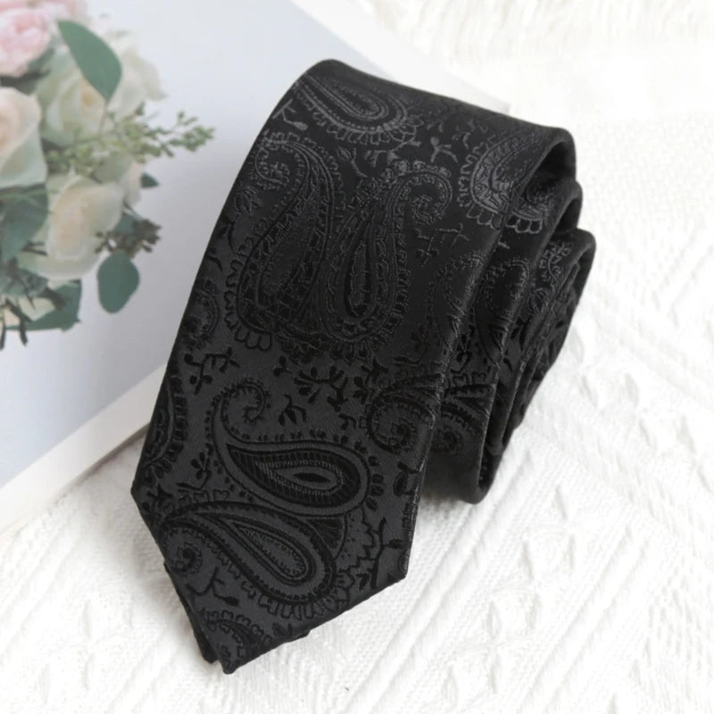 Black Stripe Tie Cufflink Cravat Bowtie Set Wedding Ties Gifts for Men Handky Elegant Necktie for Designer Business Accessories Qme B-1