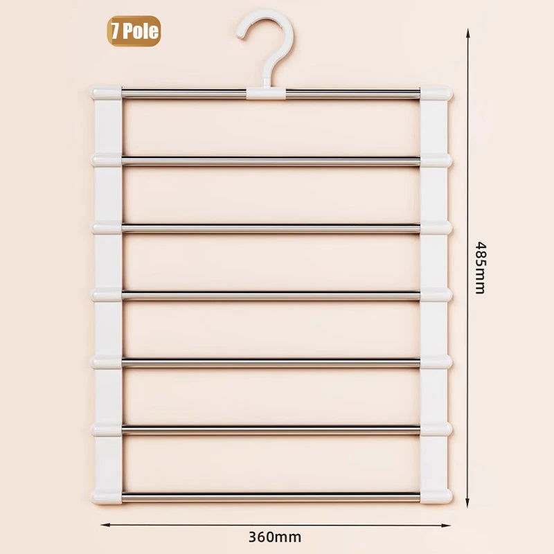 Foldable Trouser Rack Save Wardrobe Space Ladder Hangers Closet Qme 7 Layers