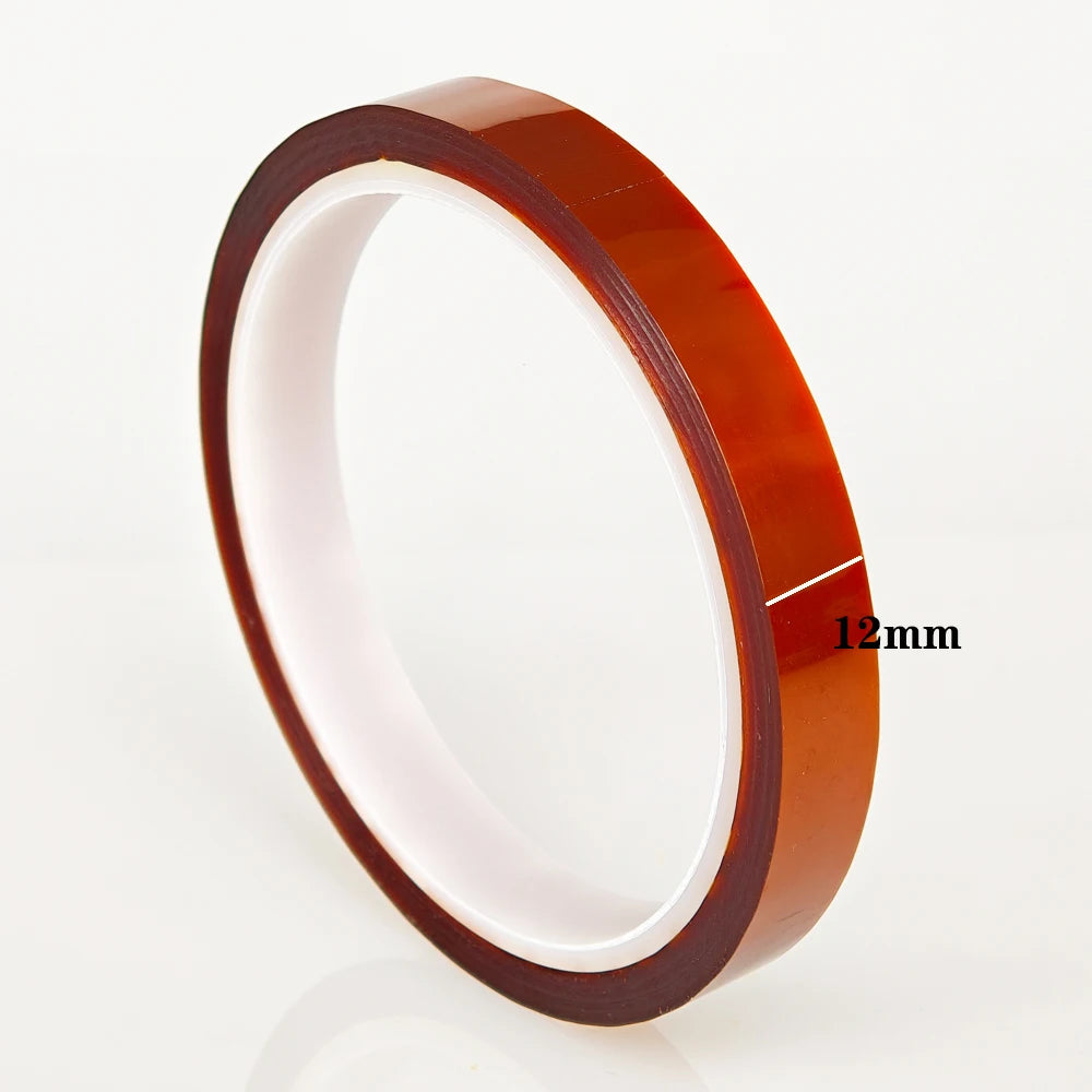 Thermal Insulation Tape High Temperature Heat BGA Tape Polyimide Adhesive Insulating Adhesive Tape 3D printing Board Protection Qme 12mm