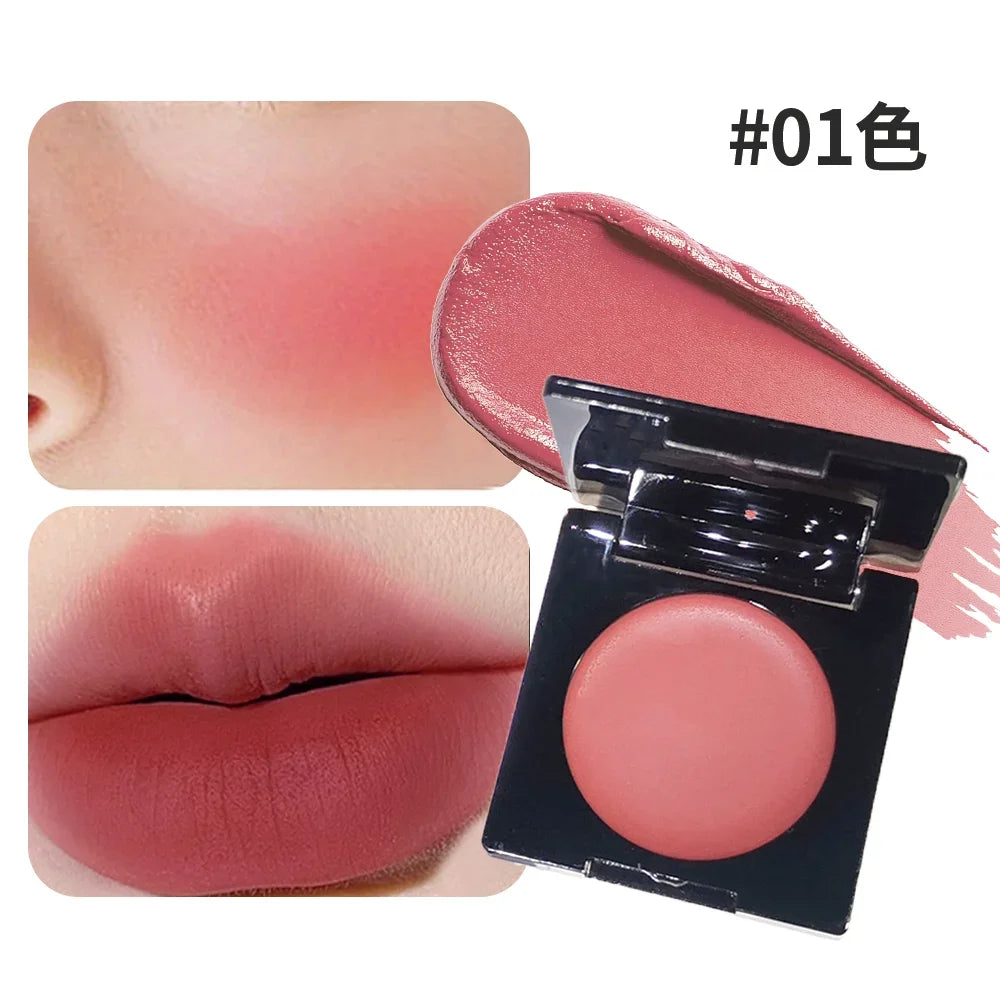 2-in-1 Lip Blush Mud Palette 6 Matte Shades Bold Red Brown Tones Qme 01